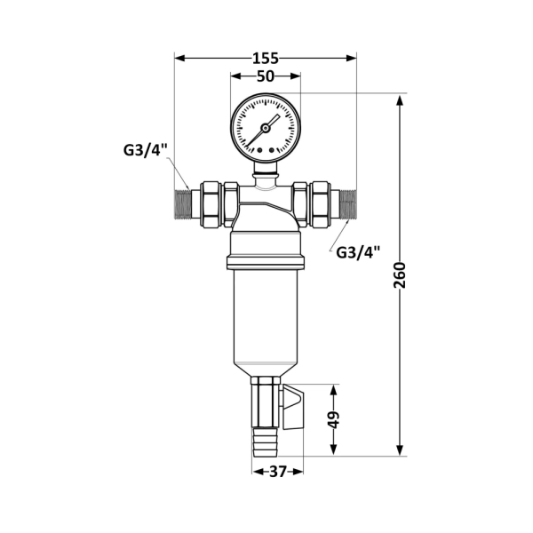 Фильтр тонкой очистки Thermo Alliance Standart 3/4" с ма ...