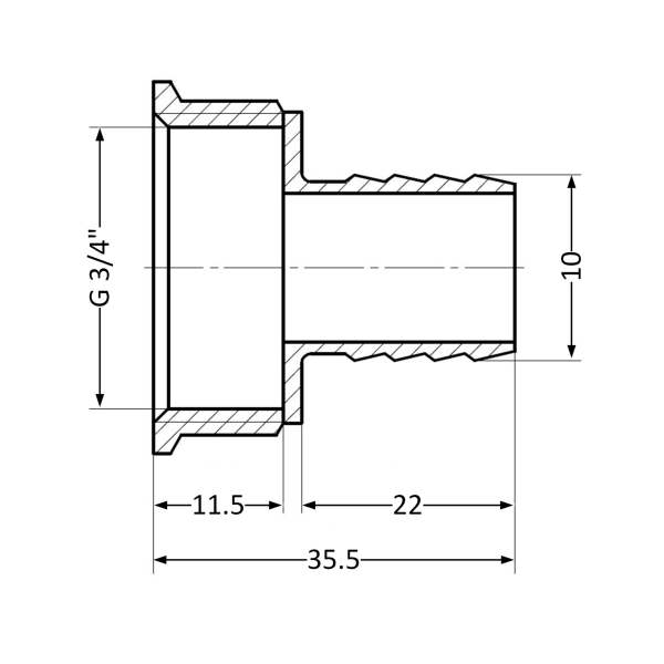 Штуцер Thermo Alliance Standard 3/8"х3/4" ВР (SD4262010)