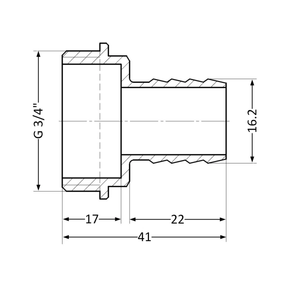 Штуцер Thermo Alliance Standard 1/2"х3/"4 ЗР (SD4272016)