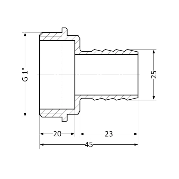 Штуцер Thermo Alliance Standard 1"х1" ЗР (SD4272525)