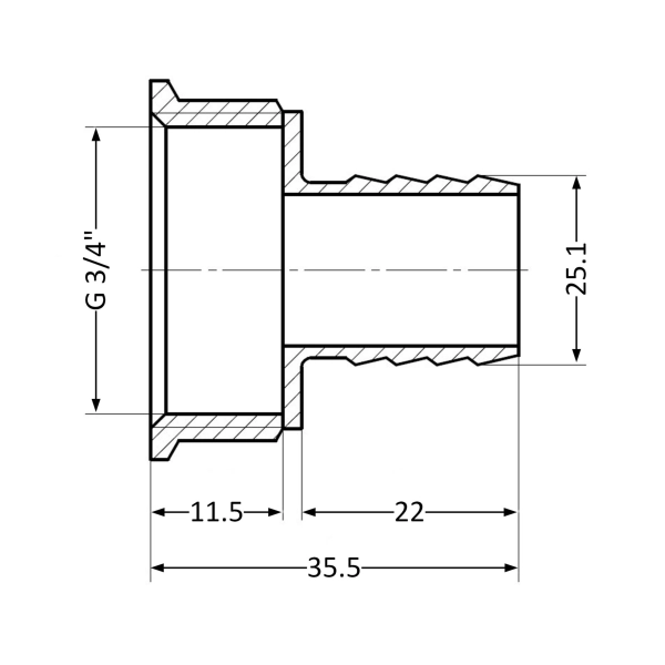 Штуцер Thermo Alliance Standard 1"х3/4" ВР (SD4262025)