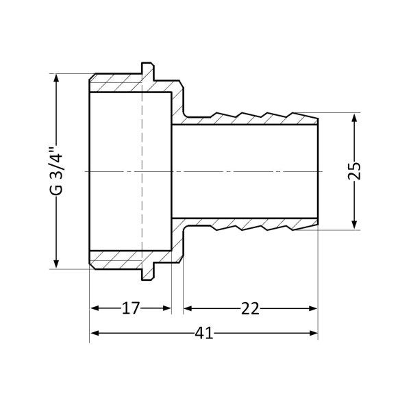 Штуцер Thermo Alliance Standard 1"х3/4" ЗР (SD4272025)