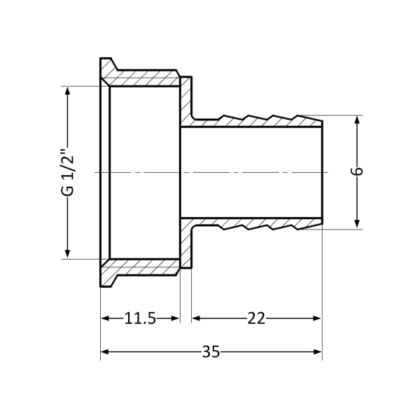 Штуцер Thermo Alliance Standard 1/8"х1/2"ВР (SD426156)