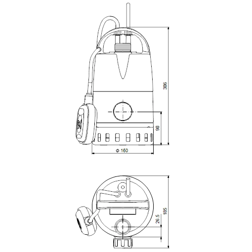 Дренажный насос Grundfos Unilift CC5 - A1 250 Вт H 5 м Q ...