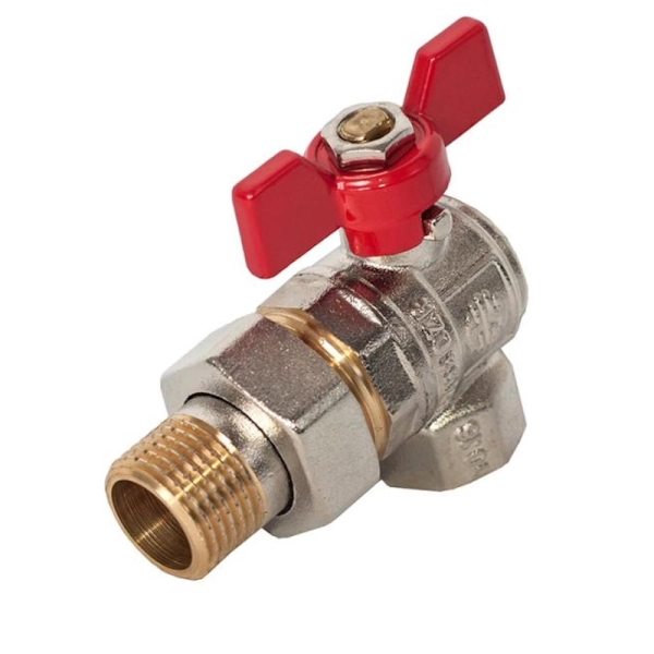 Кран с американкой Asco 1/2" ВН угловой, латунь (NP-RBU1 ...