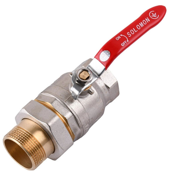 Шаровой кран Solomon 1 1/2" с американкойпрямой, латунь  ...