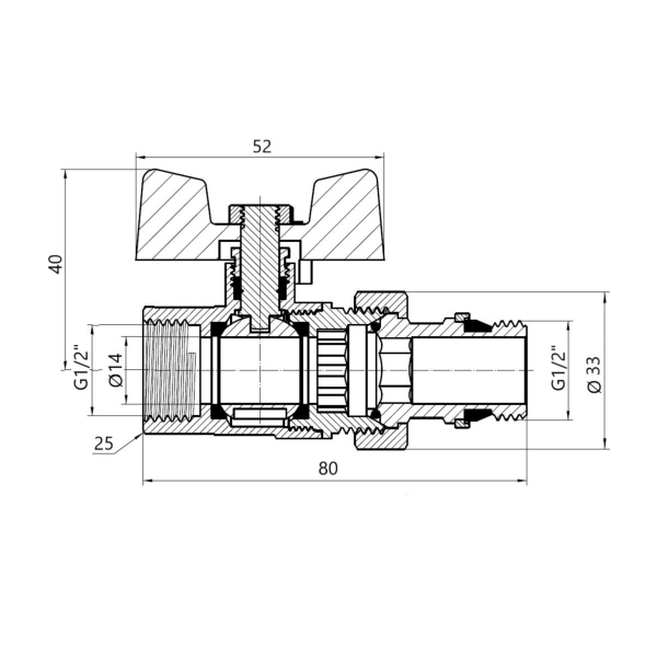 Кран с американкой Thermo Alliance Standard 1/2″ ВН прям ...