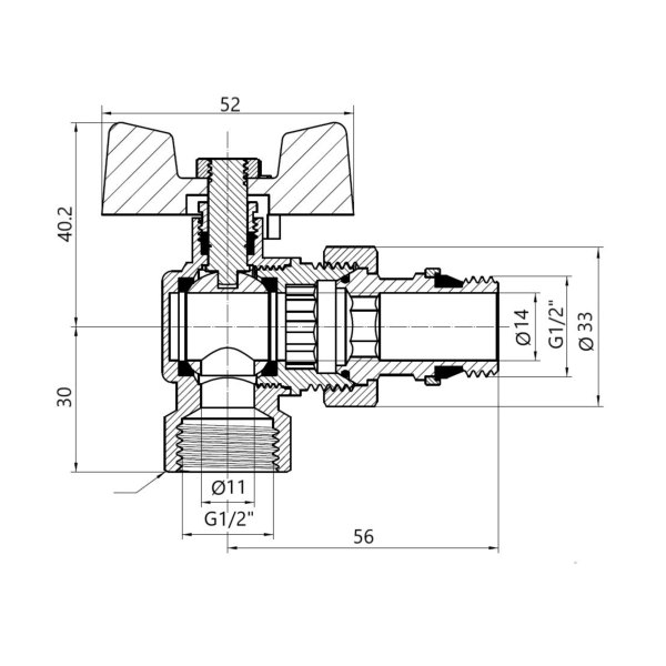 Кран с американкой Thermo Alliance Standard 1/2″ ВН угло ...