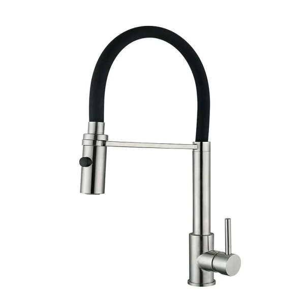 Смеситель для кухни Wezer KIT4-01 с гибким изливом, сати ...