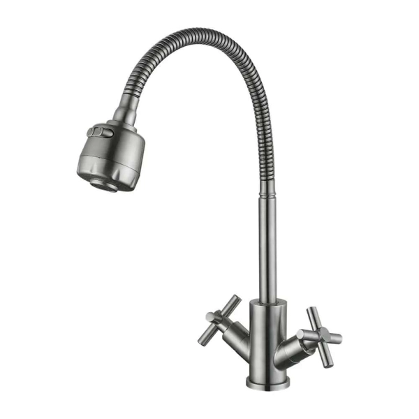 Смеситель для кухни Wezer VAL4D-10 с гибким изливом, сат ...