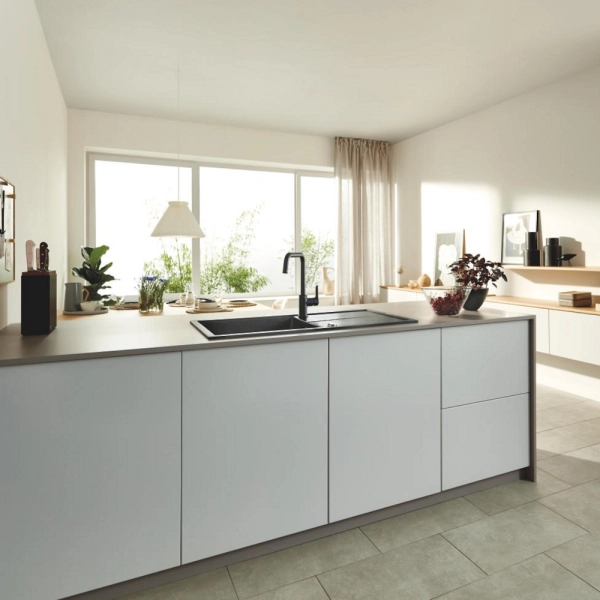 Смеситель для кухни Grohe Eurosmart однорычажный, черный ...