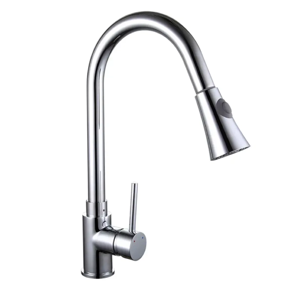 Смеситель для кухни Frap F6052 с выдвижным изливом, хром