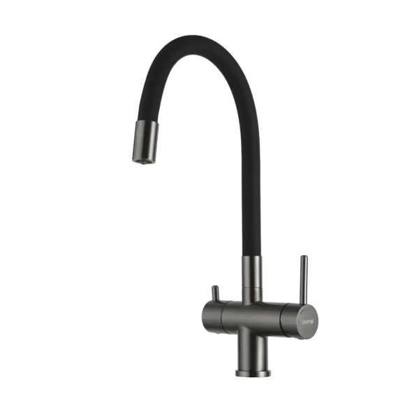 Смеситель для кухни Gappo G4398-39 двухрычажный, черный/ ...
