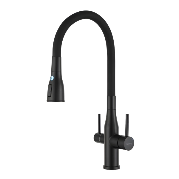Смеситель для кухни Gappo G4399-66 двухрычажный, черный