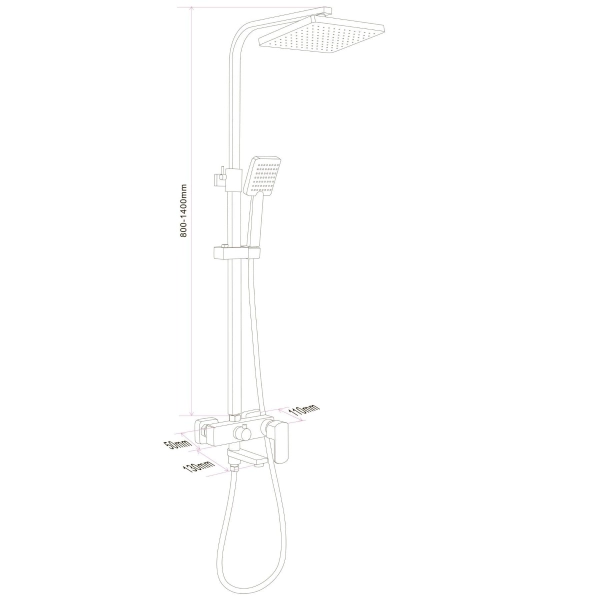 Душевая система Globus Lux Alfa GLAL-1007 с тропическим  ...