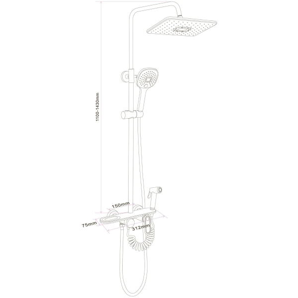 Душевая система Globus Lux Betta GLBE-2002 с тропическим ...