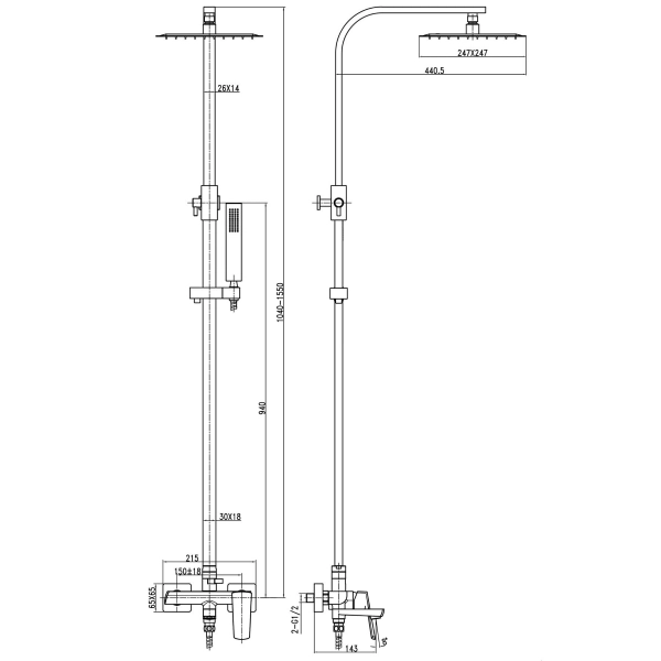 Душевая система Topaz Lexi TL 21122-H57-00 с регулировко ...