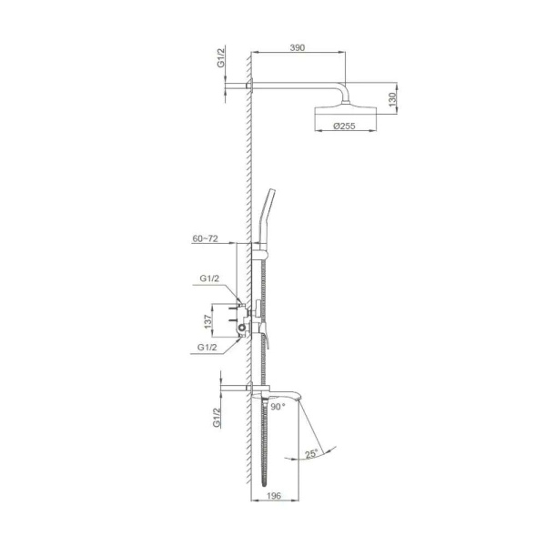 Душевая система Frap F7175-19 скрытого монтажа, латунь,  ...