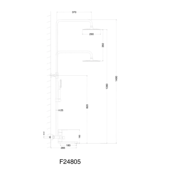 Душевая система Frap F24805 с тропическим душем, нержаве ...