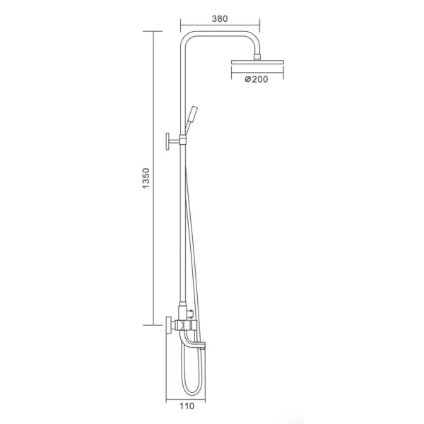 Душевая система Frap F2418 с регулировкой высоты, латунь ...