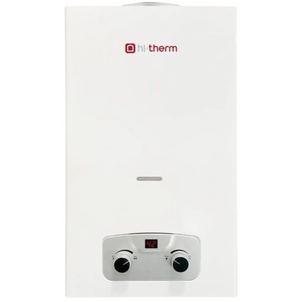 Газовая колонка Hi-Therm 20 кВт 10 л/мин дымоходная, бел ...