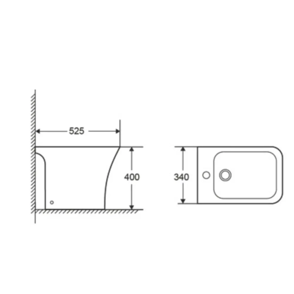 Биде напольное Qtap Presto Quadro 540x340 прямоугольное, ...