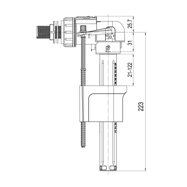 Впускной механизм для бачка унитаза ITAL A2104PN 1/2" с  ...