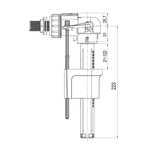 Впускной механизм для бачка унитаза ITAL A2103B 1/2" с б ...