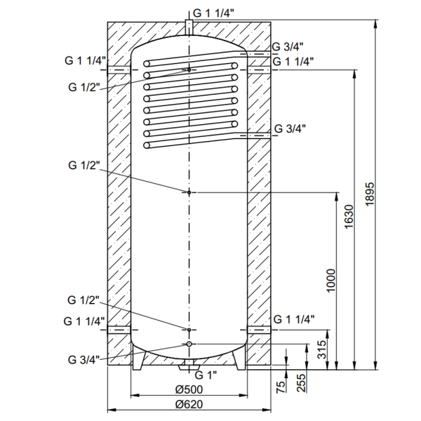 Теплоаккумулятор Thermo Alliance TAI-10 350 с теплообмен ...