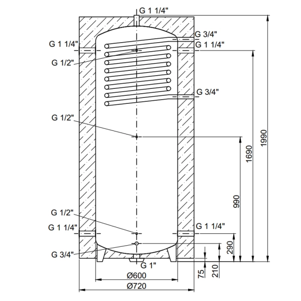 Теплоаккумулятор Thermo Alliance TAI-10 500 с теплообмен ...