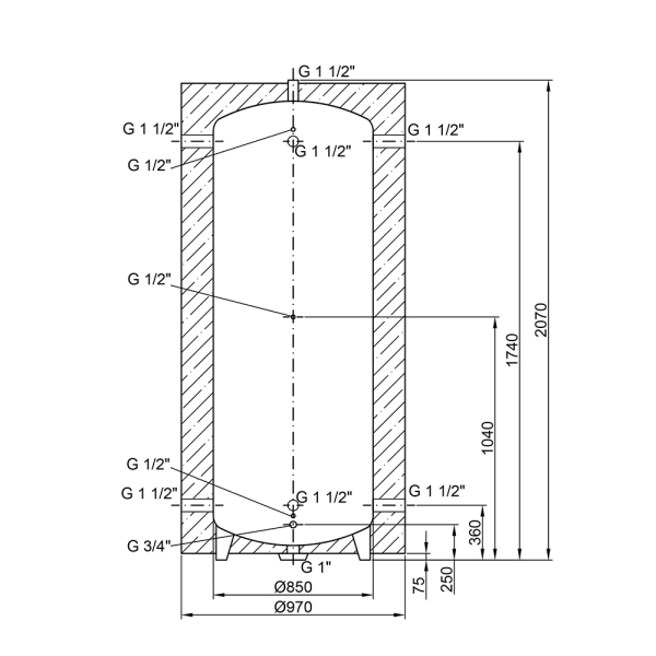 Теплоаккумулятор Thermo Alliance TA-ТАМ-00 1000 с изоляц ...