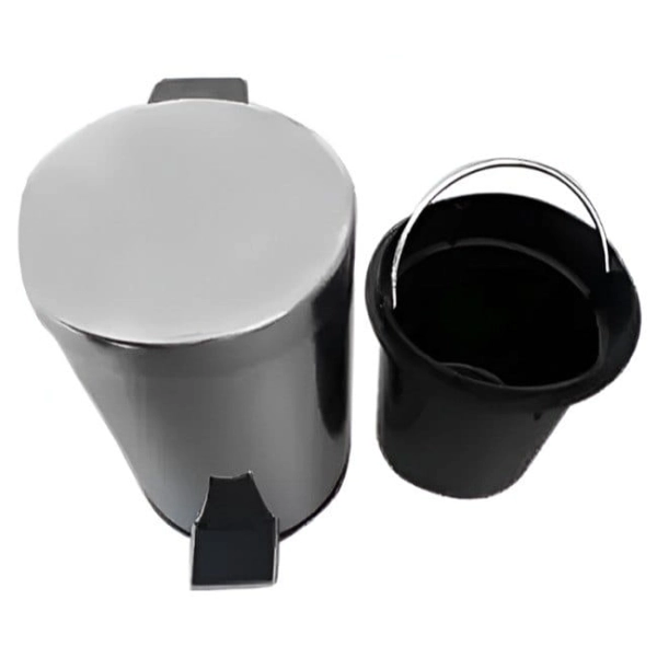 Ведро для мусора Frap F701 3 л с педалью, хром