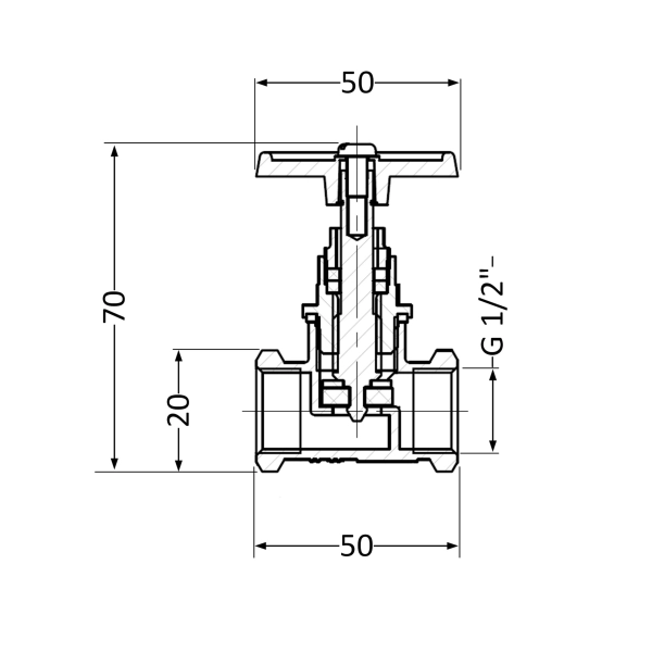 Вентиль латунный SD 15х1/2 ВР YA (SD15YA)