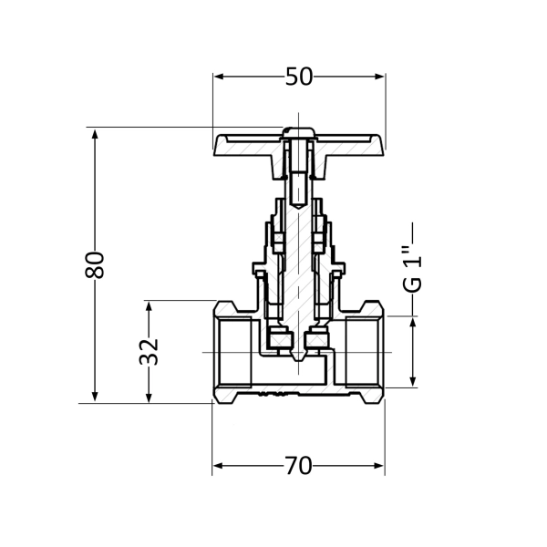 Вентиль латунный SD 25х1 ВР YA (SD25YA)