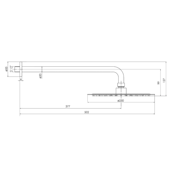 Лейка для верхнего душа Imprese Brenta 250x250 металл, г ...